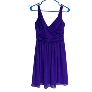 David’s Bridal Regency V-Neck MIDI Bridesmaid Dress Size 4